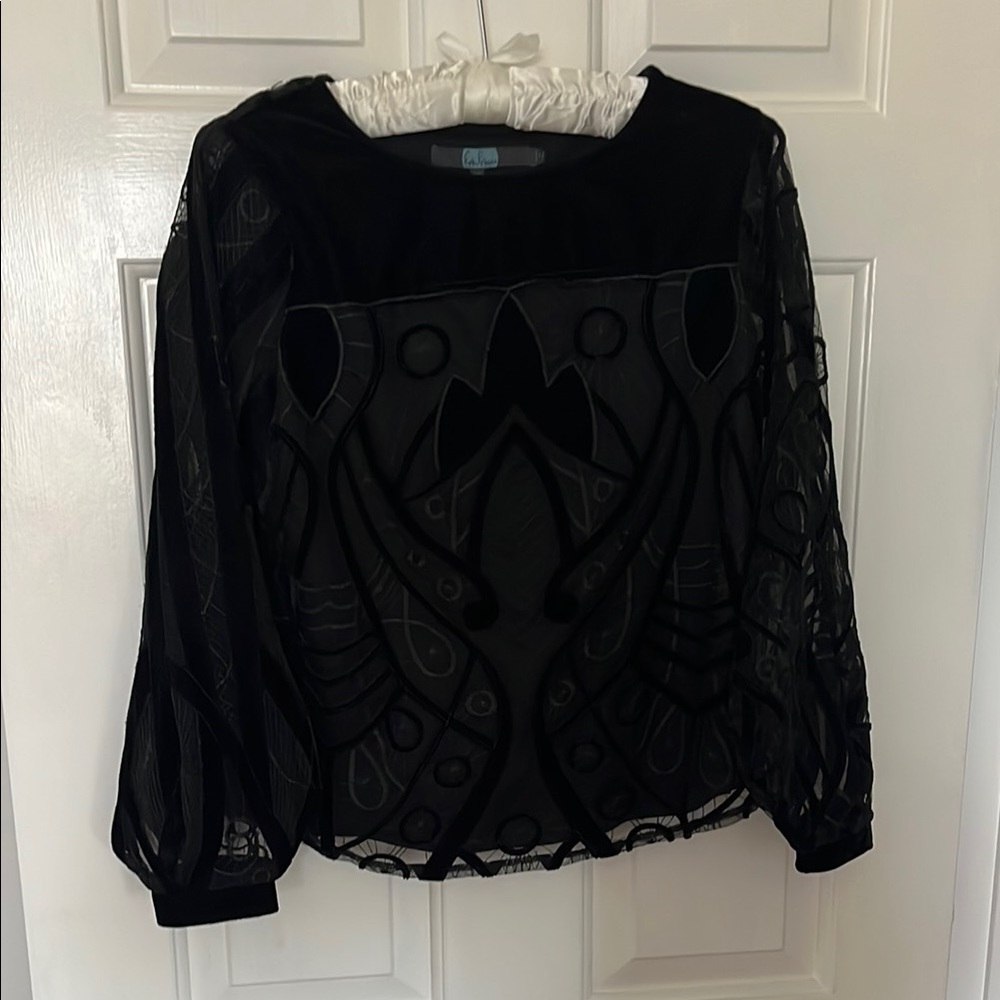 Black Dressy Eva Franco Top from Anthropologie - XS